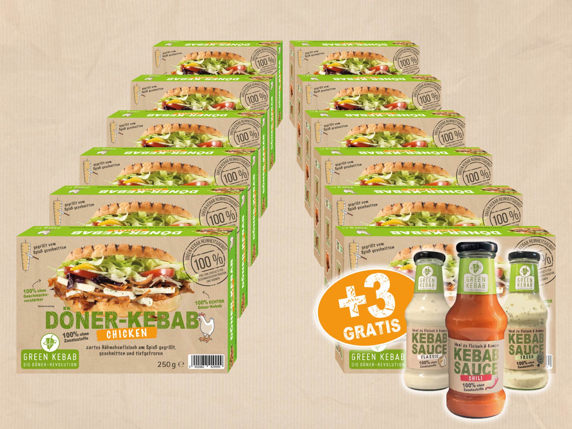 Döner Kebab "Grilled CHICKEN" (12 x 250g Schachteln)